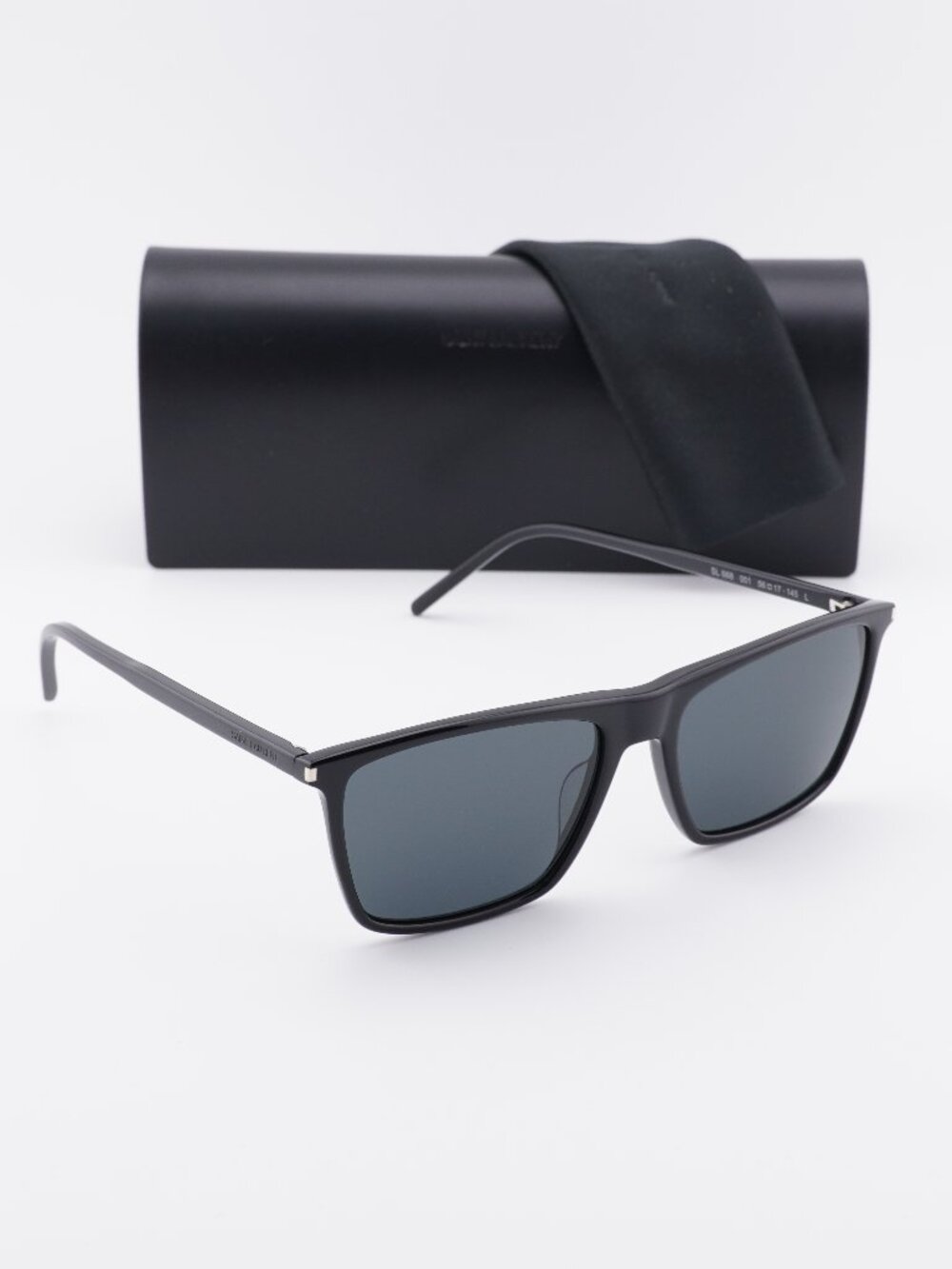 Saint Laurent SL668 001 Square Sunglasses - Black \ Black